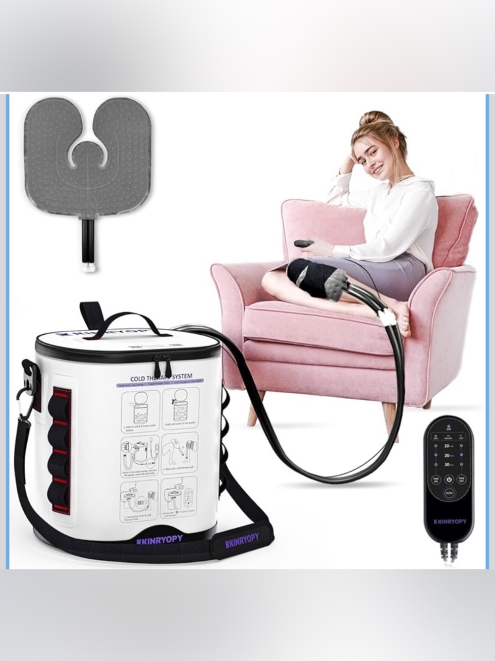 Cold Therapy Machine with Programmable Timer, Portable Ice Machine for Knee